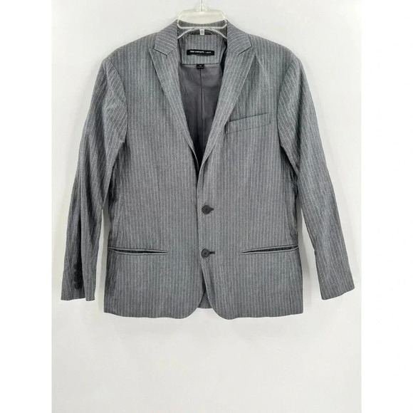 JOHN VARVATOS Cotton Blend Gray Stripe Unconstructed BLAZER Jacket Size 36 USA - Picture 3 of 15